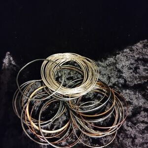 Elegant Mixed Metal Bangle Set
